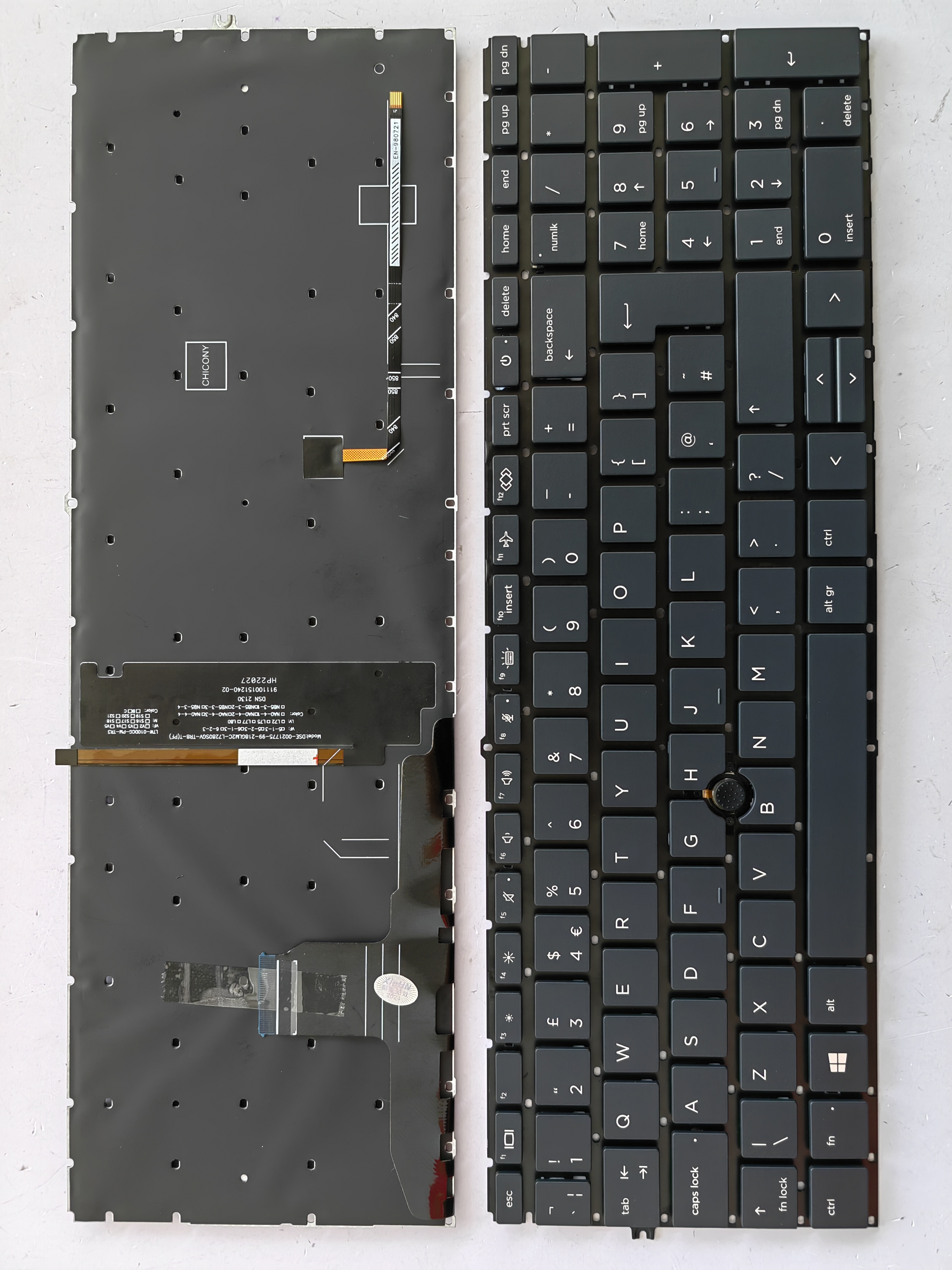 Picture of New Replacement Laptop Keyboard For HP 850G7/850G8/855G7/855G8/755G7/755G8 BLACK With Point Backlit (OEM) Uk Layout
